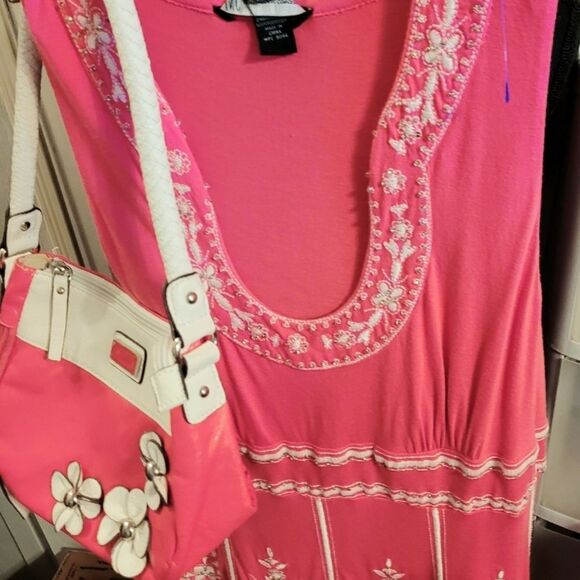 🔥 Pink & White flower Rosetti purse with matching box 🌺 NWOT - Picture 4 of 11